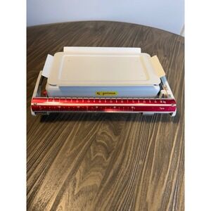 Vintage Libela Prima Kitchen Scale Manual Sliding Weight 10kg White Red Working